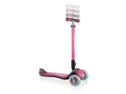 Globber Elite Deluxe Lights Tretroller Kinder 120/80 mm ABEC 5 3-Rädrig Höhenverstellbar LED-Rollen Dunkelblau* Best