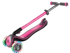 Globber Elite Deluxe Lights Tretroller Kinder 120/80 mm ABEC 5 3-Rädrig Höhenverstellbar LED-Rollen Dunkelblau* Best