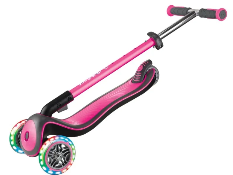 Globber Elite Deluxe Lights Tretroller Kinder 120/80 mm ABEC 5 3-Rädrig Höhenverstellbar LED-Rollen Dunkelblau* Best