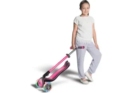 Globber Elite Deluxe Lights Tretroller Kinder 120/80 mm ABEC 5 3-Rädrig Höhenverstellbar LED-Rollen Dunkelblau* Best