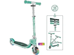 Globber Flow Foldable Junior Lights Roller 121 mm ABEC 9 Verstellbar Klappmechanismus LED-Leuchtrollen Mint* Outlet