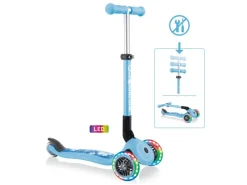 Fitnessgeräte|Globber Junior Foldable Fantasy Lights Tretroller 120/80 mm ABEC 5 3-Rädrig LED-Leuchtrollen Pastell-Flowers