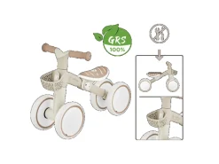 Globber Learning Bike  Aufsitzrad Lernrad 7 Zoll EVA-Bereifung 4-Rädrig Sattel Höhenverstellbar Taupe* Hot