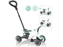 Globber Learning Bike 3in1 3 in 1 Aufsitzrad Lernrad und Laufrad 6 Zoll EVA-Bereifung 4-Rädrig Weiß-Mint* New