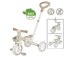 Fitnessgeräte|Globber Learning Trike 3in1 Plus Dreirad und Laufrad für Kinder 8/7 Zoll TPR-Sattel Höhenverstellb Taupe