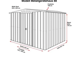 Industries Metall-Gerätehaus 8x8 Metallic B x T: 234 cm x 237 cm*Globel