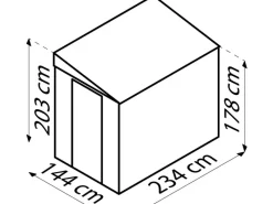 Globel Gartenschränke|Metall-Anlehngerätehaus Lean-To 58 B x T: 144 cm x 234 cm