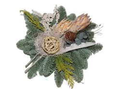 Grabgestecke|Grabbouquet auf Holzscheibe 30 cm Natur