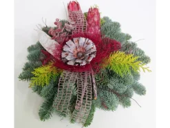 Grabgestecke|Grabbouquet auf Holzscheibe Erika ca. 30 cm