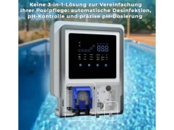 3 in 1 Salzelektrolyseanlage für Pools bis zu 40 m³ Grau*Gre New