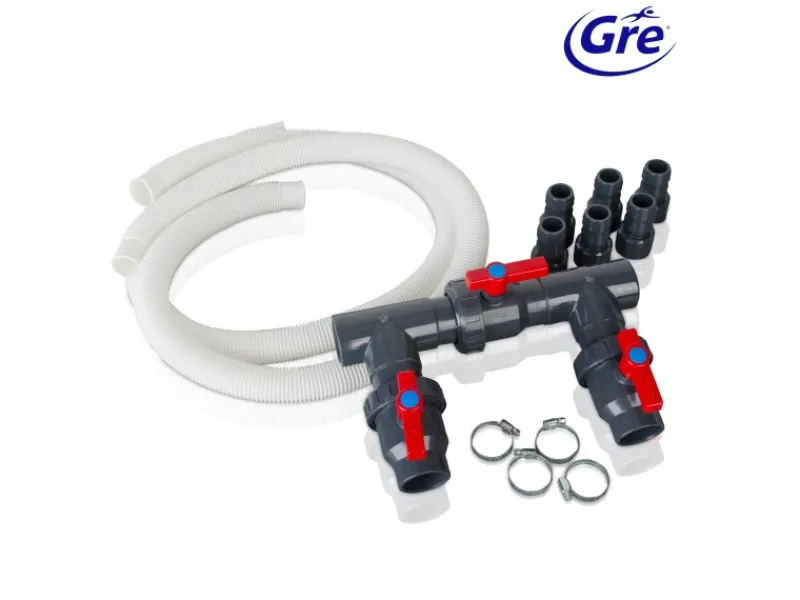 Gre Pooltechnik|Bypass-Kit für Wärmepumpen Elektrolyse und Solarheizungen Grau