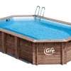 Echtholzpool Macadamia Oval 632 x 335 x 130 cm*Gre Outlet