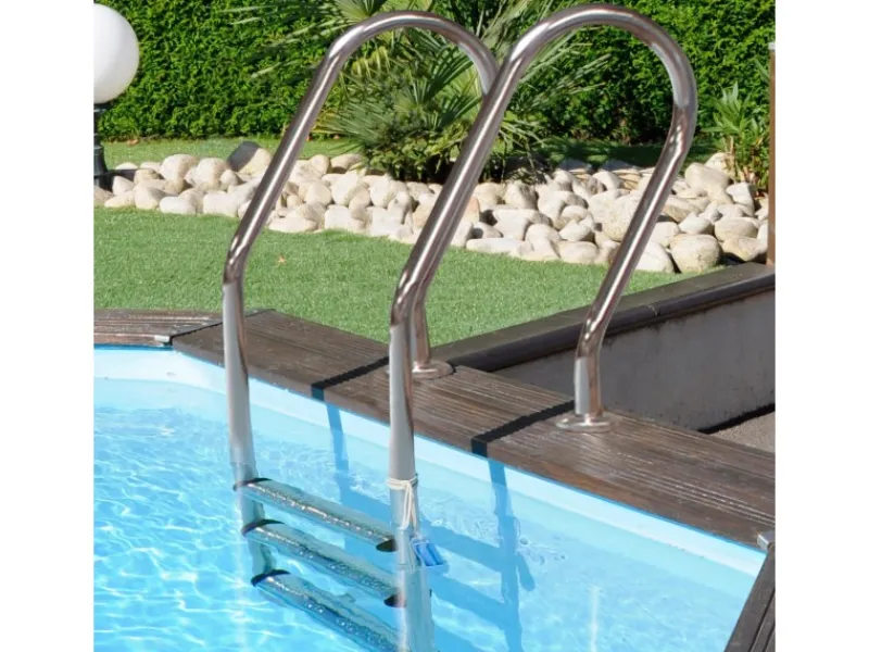 Echtholzpool Macadamia Oval 632 x 335 x 130 cm*Gre Outlet