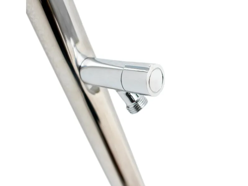 Gre Outdoor Duschen|Gartendusche aus Edelstahl mit Fuß-Wasserhahn Höhe ca. 216 cm