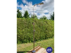 Gre Outdoor Duschen|Gartendusche aus Edelstahl mit Fuß-Wasserhahn Höhe ca. 216 cm