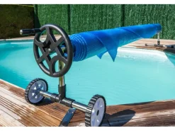 Planenaufroller aus Edelstahl mit Großen Räder bis zu 5,50 m*Gre