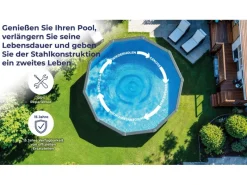 Pool Amazonia Oval mit Holzoptik 730 cm x 375 cm x 132 cm Holzfarben*Gre