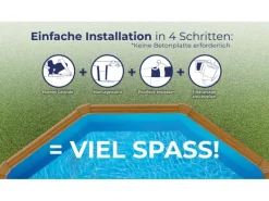 Pool Amazonia Oval mit Holzoptik 730 cm x 375 cm x 132 cm Holzfarben*Gre