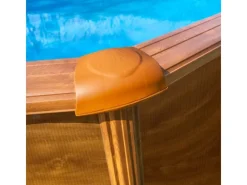 Pool Amazonia Oval mit Holzoptik 730 cm x 375 cm x 132 cm Holzfarben*Gre