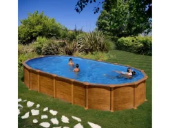 Pool Amazonia Oval mit Holzoptik 730 cm x 375 cm x 132 cm Holzfarben*Gre