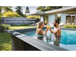 Gre Aufstellpools|Pool Avantgarde Rechteckig Composite mit LED 606 cm x 326 cm x 124 cm Braun