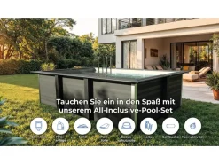 Gre Aufstellpools|Pool Avantgarde Rechteckig Composite mit LED 606 cm x 326 cm x 124 cm Braun