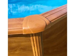 Gre Aufstellpools|Pool Sicilia Rund mit Holzoptik Ø 460 cm x 120 cm Holzfarben