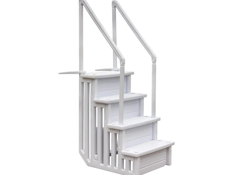 Gre Aufstellpools|Outdoor Whirlpools|Poolleiter aus Polyethylen Easy Access Tragkraft bis zu 110 kg Weiß