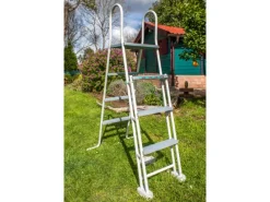 Gre Pooltechnik|Aufstellpools|Sicherheitsleiter 2 x 3 Stufen für Stahlwandbecken Edelstahl