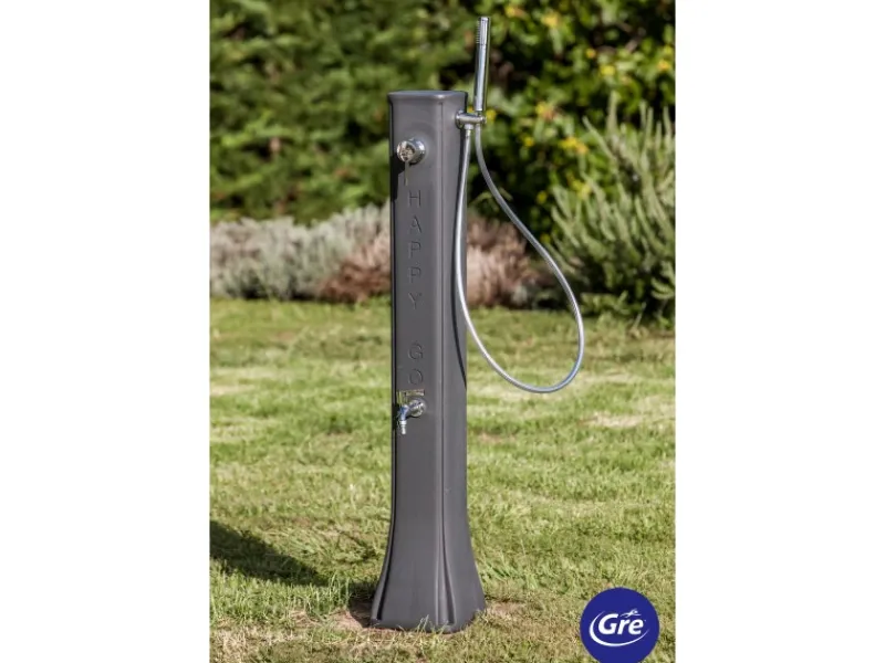 Solardusche aus Harz mit Fußhahn 19 l Grau*Gre Sale