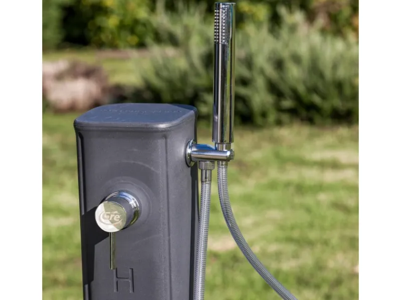 Solardusche aus Harz mit Fußhahn 19 l Grau*Gre Sale