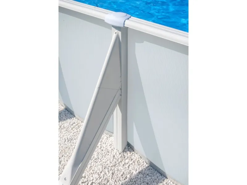 Stahlwand-Pool Atlantis 1.000 cm x 550 cm x 132 cm Oval Weiß*Gre Sale