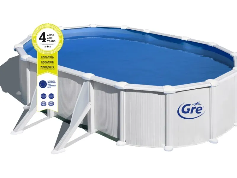 Stahlwand-Pool Atlantis 500 cm x 300 cm x 132 cm Oval Weiß*Gre Online