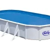 Gre Aufstellpools|Stahlwand-Pool Fidji 730 cm x 375 cm x 120 cm Oval Weiß