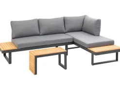 Greemotion Lounge-Gartenmöbel|Gartenmöbel-Sets|Gartenmöbel Lounge-Set Samara 3-tlg Akazienholz mit Aluminium-Gestell