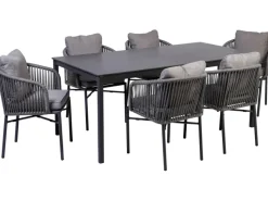 Greemotion Gartenmöbel-Sets|Gartenmöbel-Set Calgary 1 Edelstahl/ Aluminium 7-tlg. Anthrazit