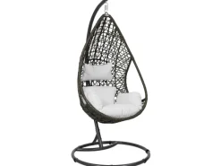 Greemotion Sitzkissen|Balkonmöbel|Hängesessel Kuba Stahl/Rattan Schwarz