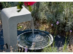 Dobar Gartenbrunnen|Brunnenpumpe|Großer Design-Gartenbrunnen mit runder Schale 52 cm x 44 cm x 65 cm