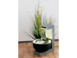 Dobar Gartenbrunnen|Brunnenpumpe|Großer Design-Gartenbrunnen mit runder Schale 52 cm x 44 cm x 65 cm