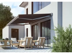 Halbkassetten Markise SUN LED 350 x 250 cm Gestell Anthrazit Tuch NHK li.*Spettmann Outlet