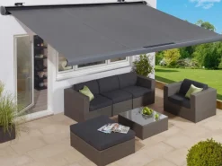 Halbkassettenmarkise Maraca 3x2m Anthrazit Solarbetrieb* Online