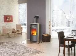 Hark Rechen|Dauerbrand-Kaminofen Opera-B mit Automatik und Teefach Creme 5 kW EEK: A+