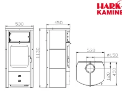 Hark Rechen|Dauerbrand-Kaminofen Opera-B mit Automatik Naturstein 7 kW EEK: A+
