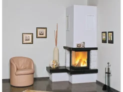 Hark Rechen|Kaminofen Nebraska Bank Links Marmor Schwarz-Weiß 8 kW EEK: A+