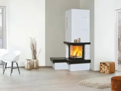 Hark Rechen|Kaminofen Nebraska Bank Links Marmor Schwarz-Weiß 8 kW EEK: A+