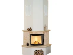 Kaminofen-Bausatz Vermont Marmorverkleidung Beige 8 kW EEK: A+*Hark Discount