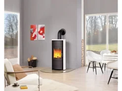 Hark Rechen|Keno Kaminofen Keramik Weiß 5 kW mit Automatik