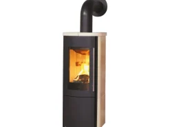 Hark Rechen|Lova Rua Kaminofen Ofenkacheln Creme 6 kW mit Automatik