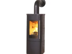 Hark Rechen|Lova Rua Kaminofen Ofenkacheln Meteorschwarz 6 kW mit Automatik