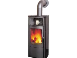 Hark Rechen|Opera-B Kaminofen Ofenkacheln Meteorschwarz 5 kW mit Automatik